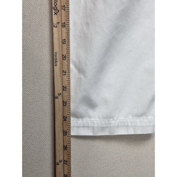 Talbots Women’s White Pants Loose Fit Elastic Waist 100% Cotton Sz 6 - Picture 11 of 16